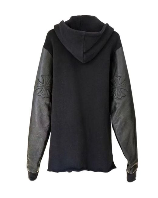 Chrome Hearts Black Zip-Up Hooded Jacket for men