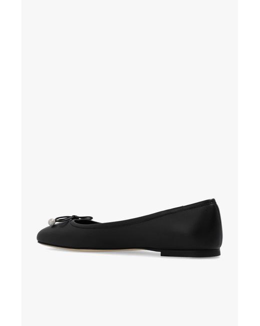 Jimmy Choo Black Elme Embellished Flat Shoes