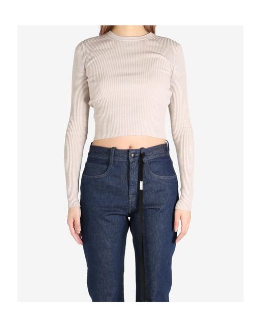 Ann Demeulemeester Blue Kati Cropped Jumper