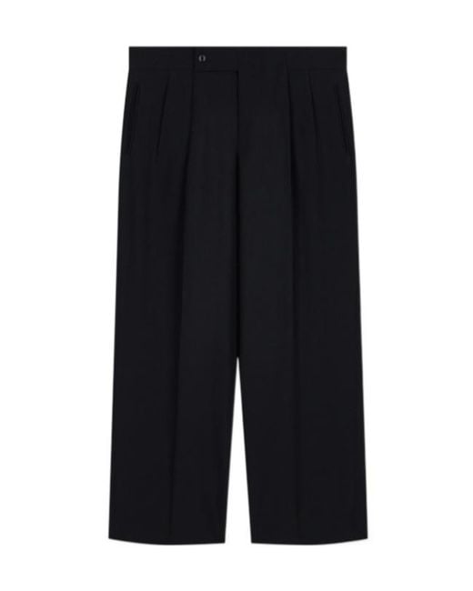 Giorgio Armani Black Pleated Wide-Leg Trousers for men