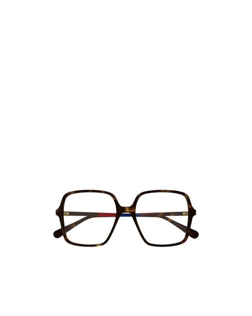 Gucci White Eyewear Oversized Square Frame Glasses
