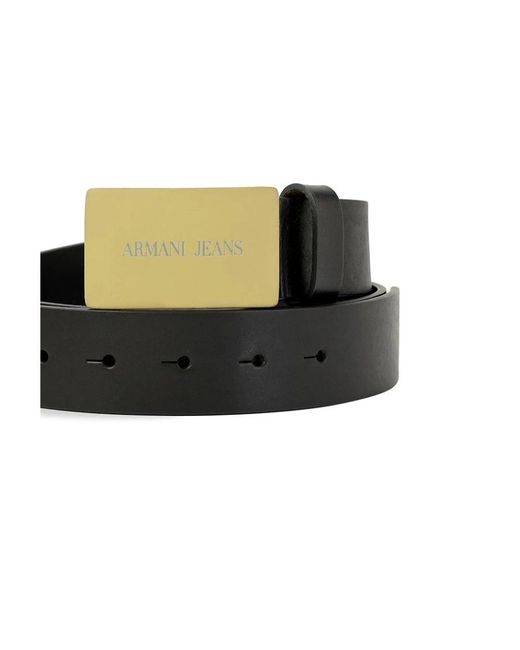 Armani Jeans Black Logo Belt for men