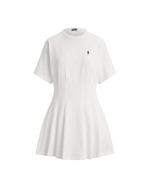 Polo Ralph Lauren White Trapeze Logo T-Shirt Dress