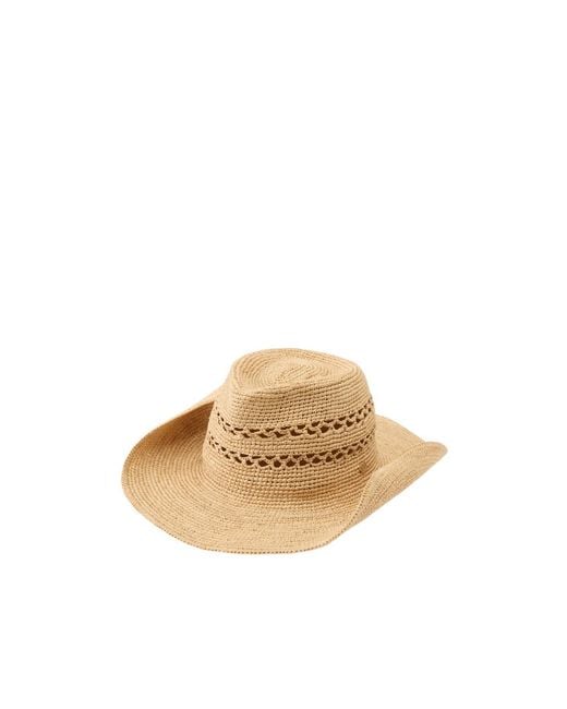 Helen Kaminski Natural Crochet-Knit Wide-Brim Hat