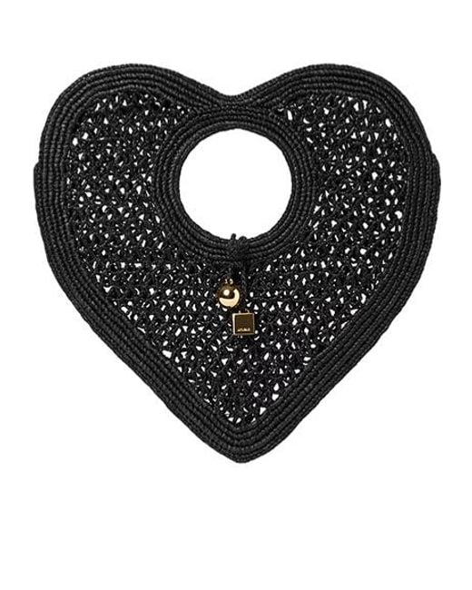 Jacquemus Black The Spiaggia Coeur Small Heart Bag