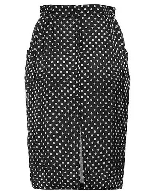 Saint Laurent Black Polka Dot Pencil Skirt