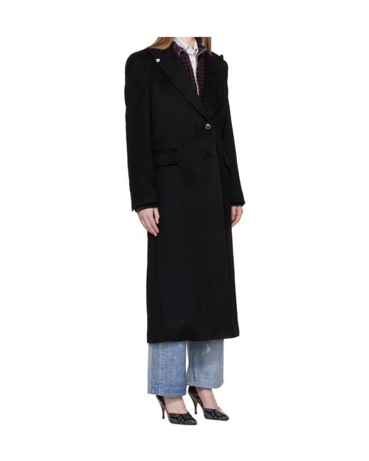Our Legacy Black Long-Sleeved Wool Blend Coat