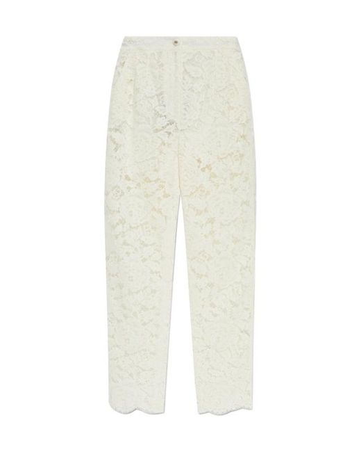 Dolce & Gabbana White Straight Trousers
