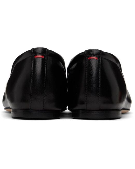 Aeyde Black Square Head Ballet Shoes