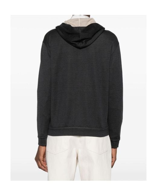 Brunello Cucinelli Black Monile Zipped Hoodie