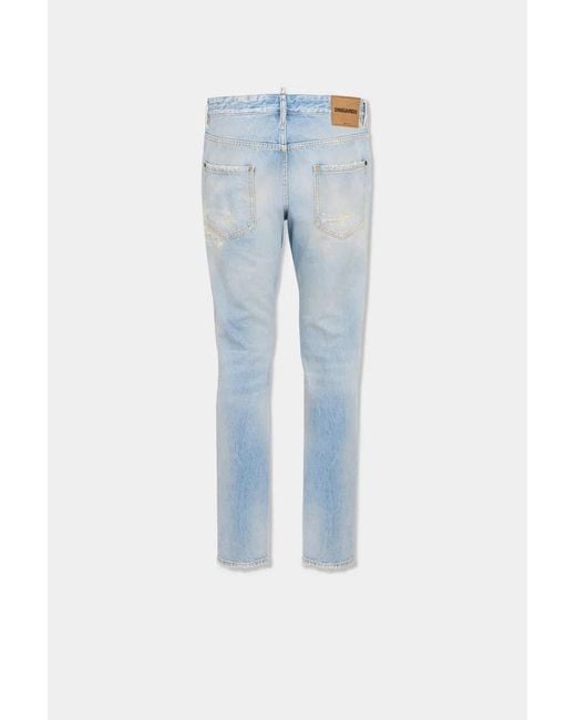 DSquared² Blue Patched Superlite Teddy Jeans for men