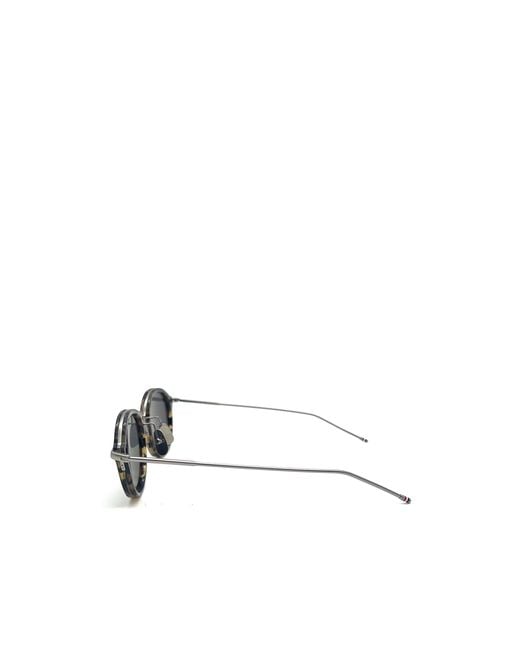 Thom Browne White Eyewear Round Frame Sunglasses for men