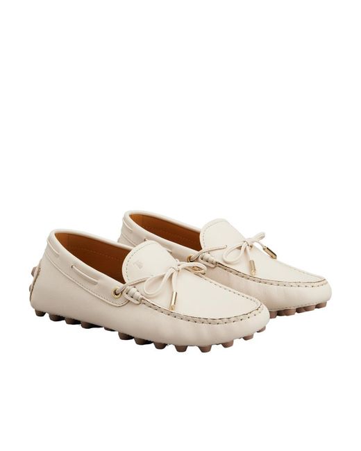 Tod's Natural Gommino Macro Almond-Toe Loafers