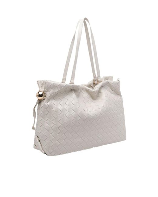 Liu Jo Gray Woven Drawstring Tote Bag
