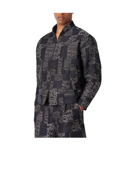 Emporio Armani Gray Printed Jacket for men