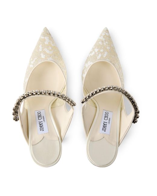 Jimmy Choo White Bing Heeled Mules