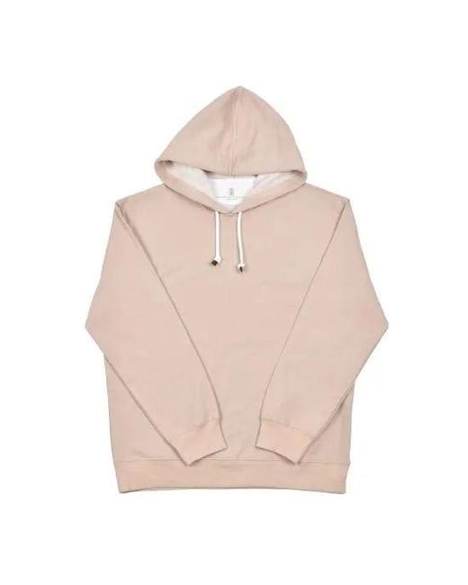 Brunello Cucinelli Natural Drawstring-Hood Cotton Hoodie for men