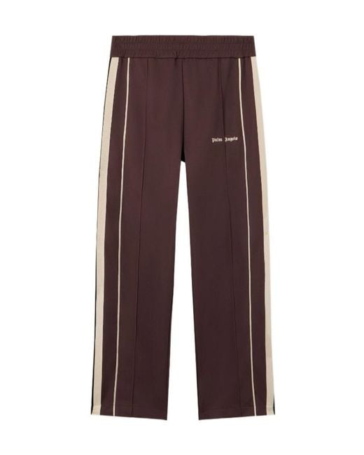 Palm Angels Brown Logo Stripe Track Pants for men