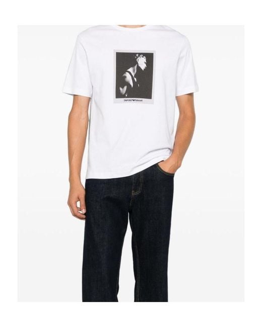 Emporio Armani White Crew-Neck T-Shirt for men