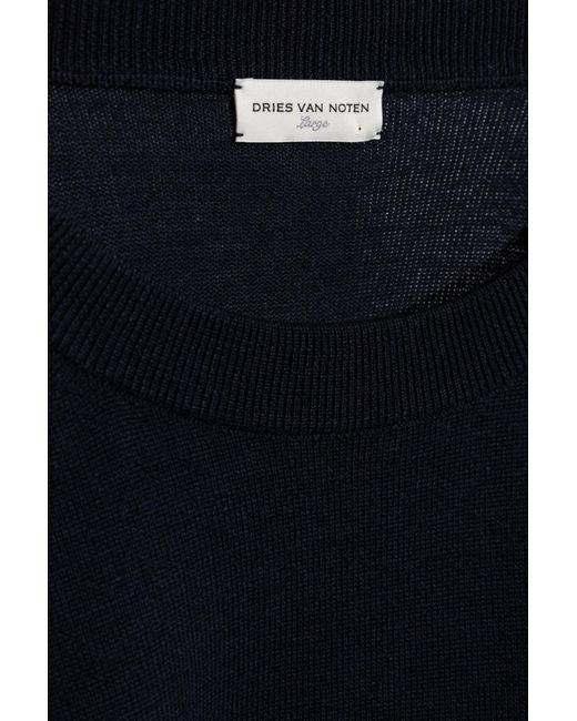 Dries Van Noten Blue Long-Sleeved Sweater for men