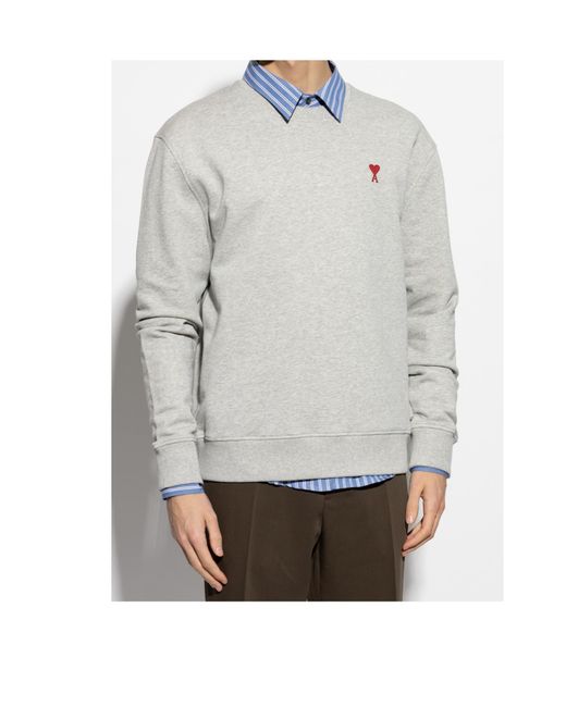 AMI White Ami Ami De Coeur Crewneck Sweatshirt