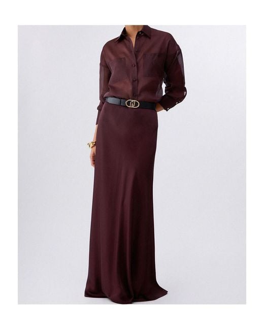 Liu Jo Purple Pocket Collared Shirt