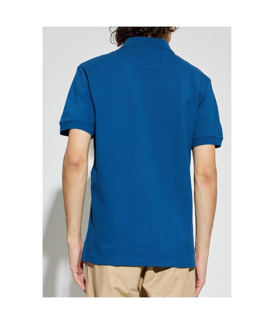 McQueen Blue Logo Embroidered Short-Sleeved Polo Shirt for men