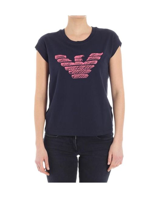 Emporio Armani Blue Logo Short Sleeve T-Shirt