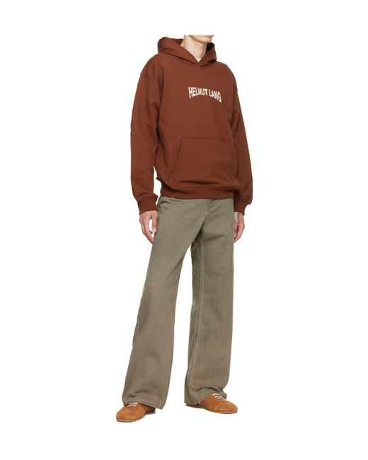 Helmut Lang Brown Long-Sleeved Hoodie for men