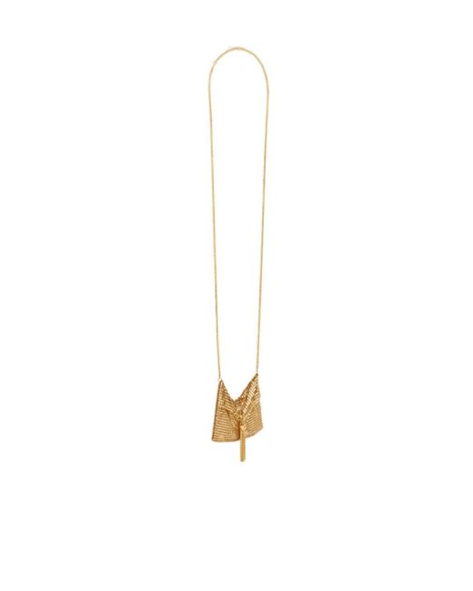 Céline White Triomphe Folk Pouch Necklace