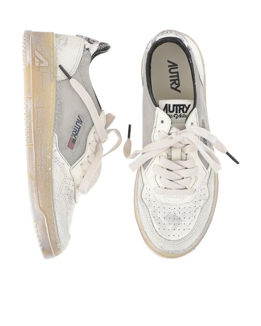 Autry Gray Supervintage Low Heel Sneakers