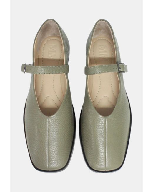 Max Mara Green Square-Toe Flat Shoes