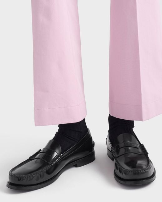 Prada Black Logo-Embossed Loafers for men