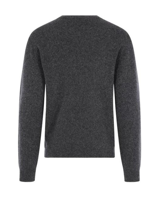 Roberto Collina Gray Crew Neck Knitted Sweater for men