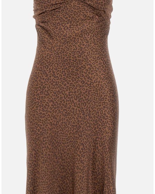 Mc2 Saint Barth Brown Ravel Printed Slim Dress