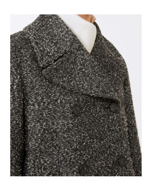 Sportmax Gray Double-Breasted Coat