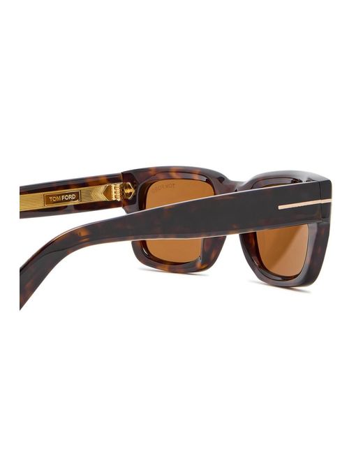 Tom Ford White Rectangle-Frame Sunglasses