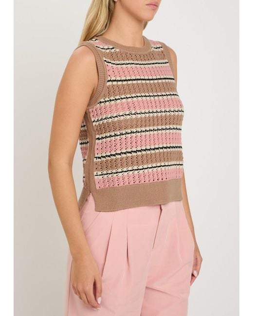 Varley Multicolor Cotton Striped Vest