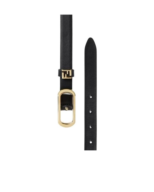 Fendi White Ff Thin Oval-Buckle Belt