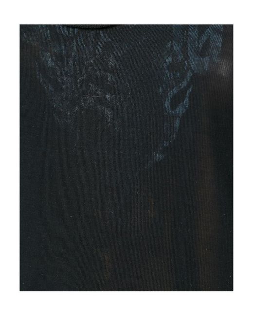 Unravel Project Black Asymmetric Sleeve Twisted Scoop Neck Tank