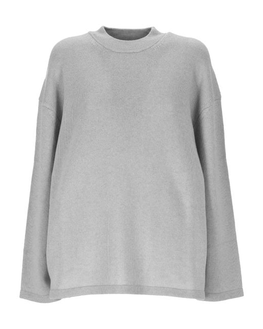 Max Mara Gray Studio Pisano Crewneck Long-Sleeved Jumper