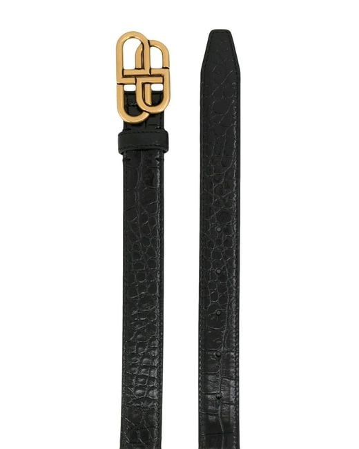 Balenciaga White Bb Embossed Thin Belt