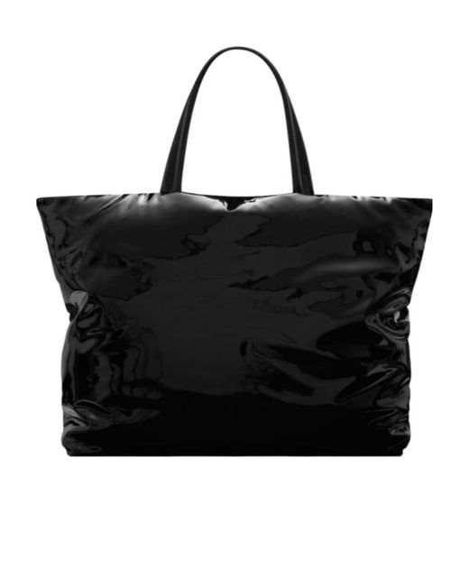 Saint Laurent Black Logo Detailed Maxi Tote Bag