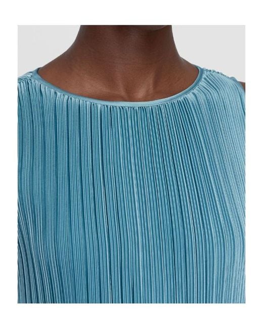 Joseph Blue Rida Pleated Satin Dress