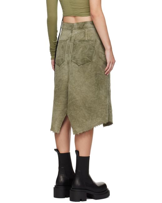 Rick Owens Green Belt Loop Skirt