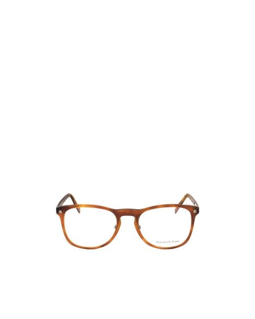 Zegna Metallic Round Frame Glasses for men