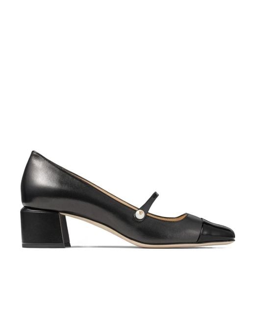 Jimmy Choo Black Elisa 45 Square-Toe Pumps