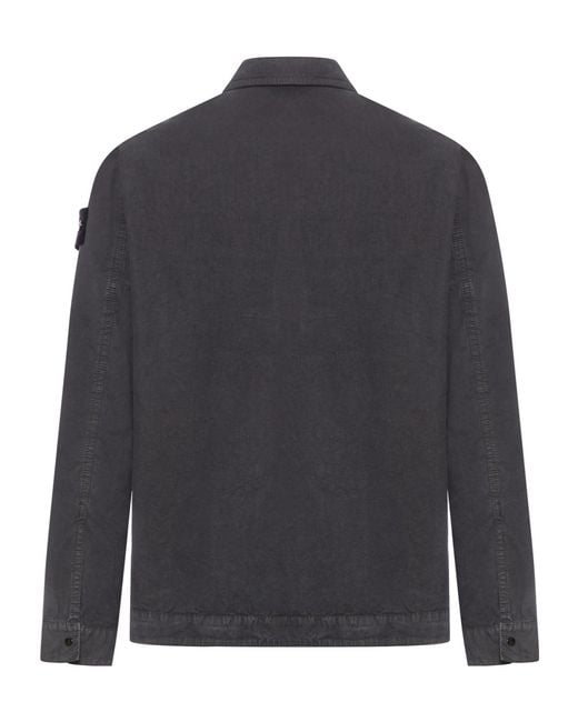 Stone Island Gray Zip Overshirt Jacket for men