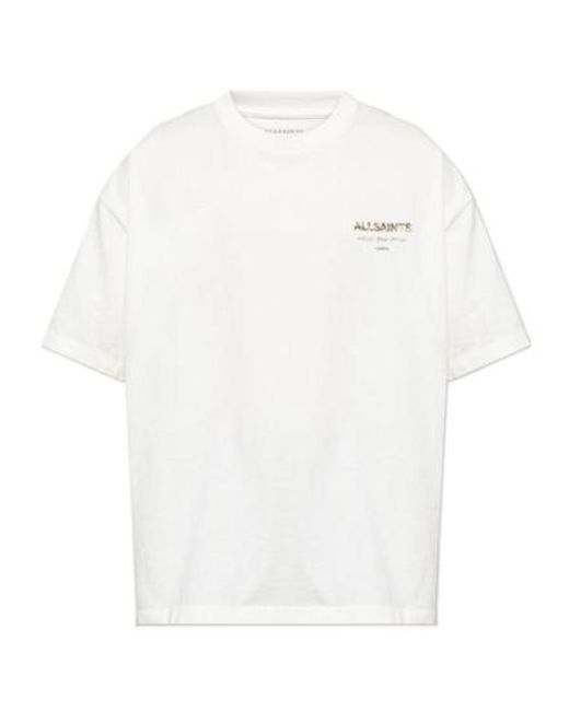 AllSaints White Underground Logo T-Shirt for men