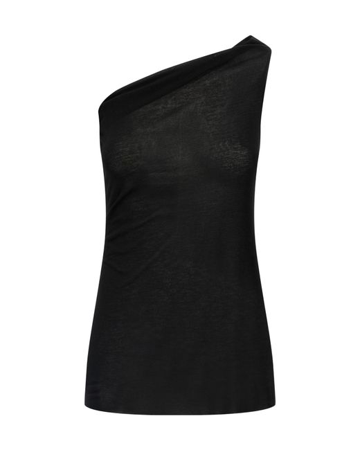 Rick Owens Black One-Shoulder Top